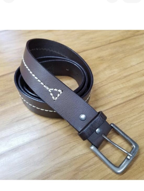 Other - Men's Thick Stitched Genuine Leather Belt Brown 42 Fits 41"- 44"